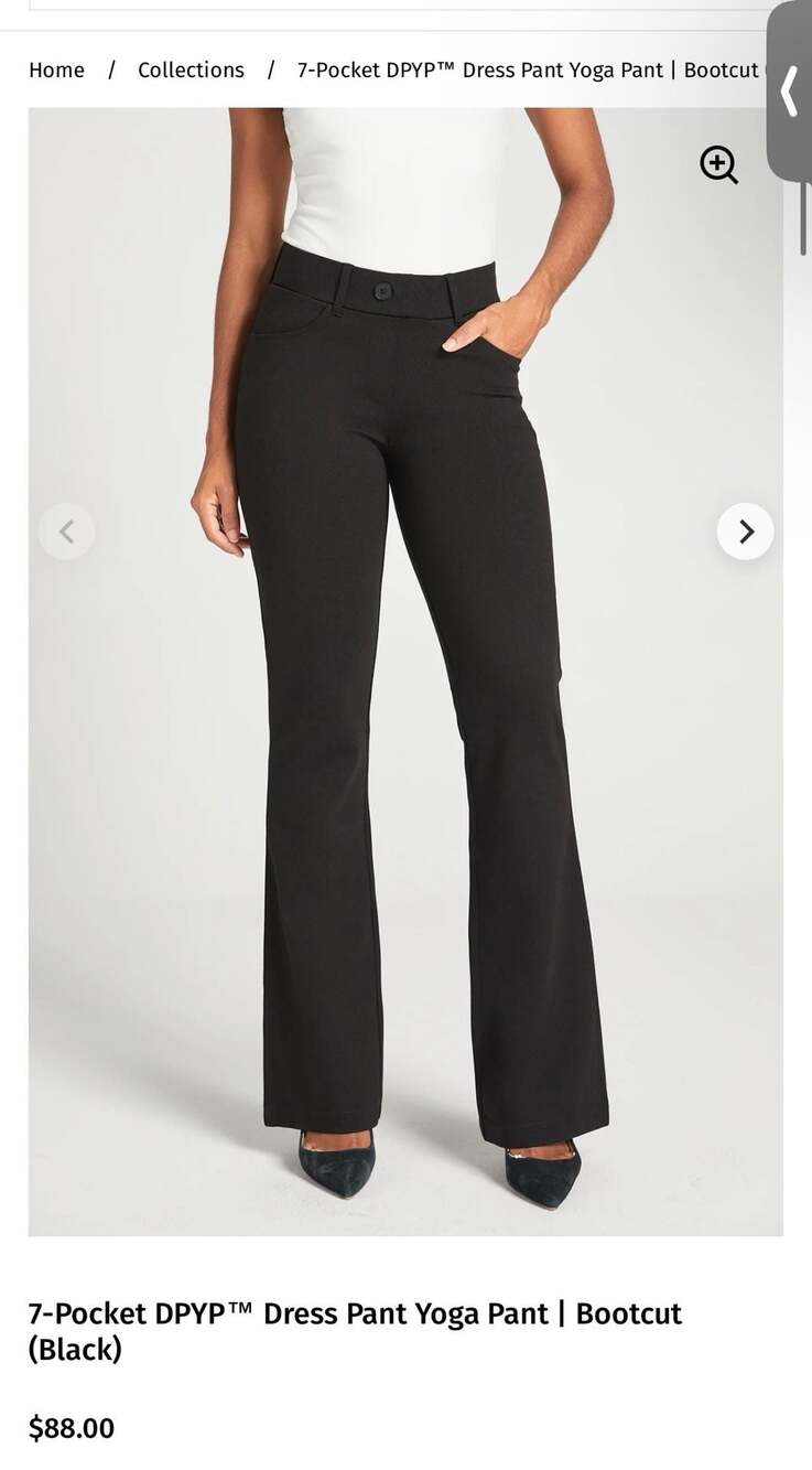 Betabrand Black Journey Pant Yoga Dress Pants Bootcut Size XL Long